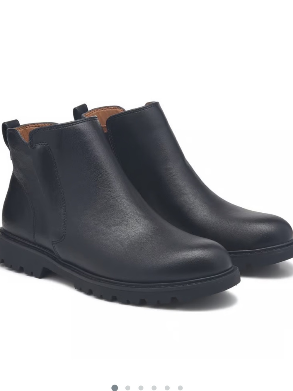 Eurosoft Lulu Black Faux Leather Side-Zip Chunky Lug Sole Ankle Boots Size 10